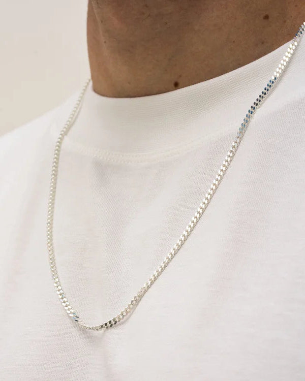 CURB CHAIN NECKLACE 3,3MM - SILVER