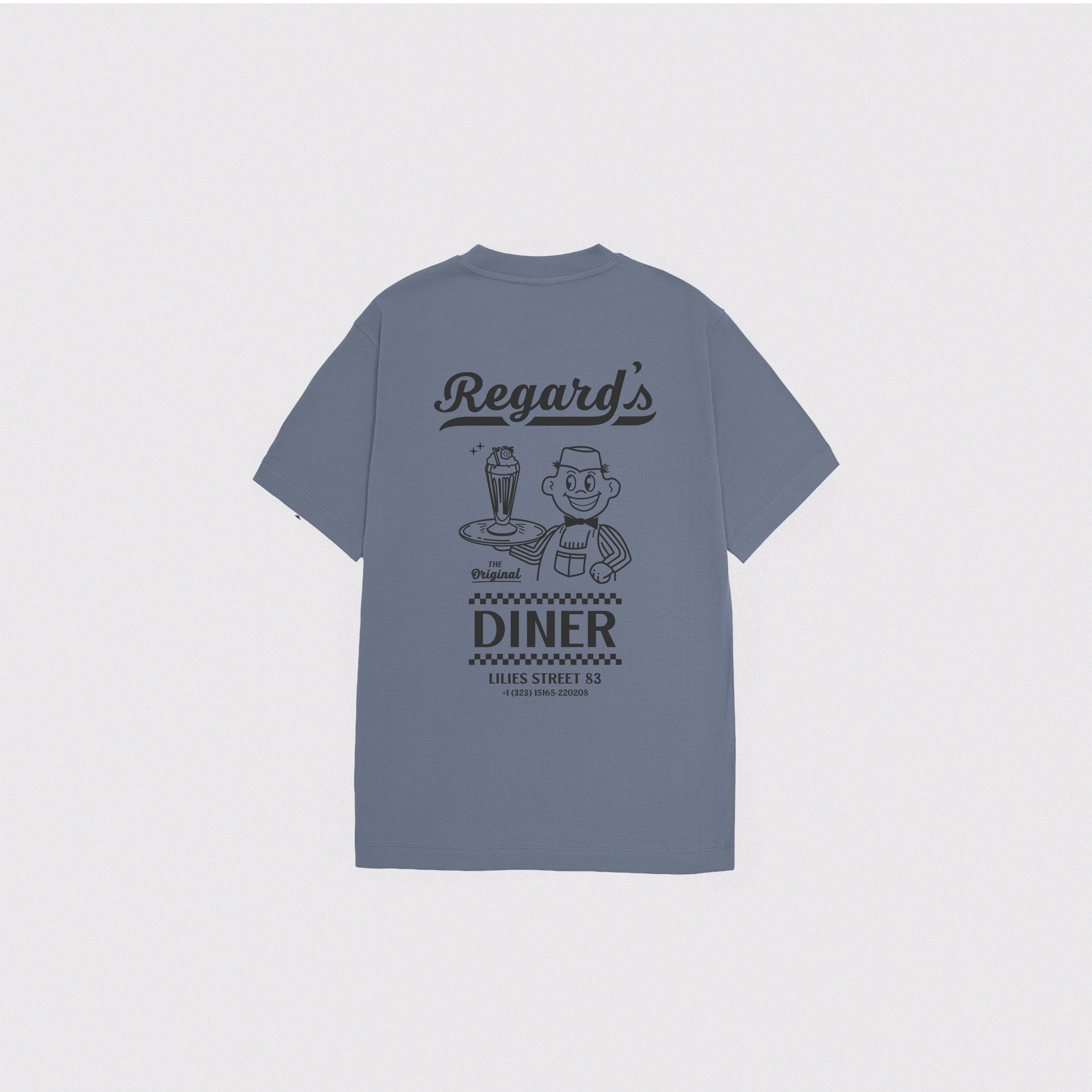 DINER BOY TEE - SOFT STEEL