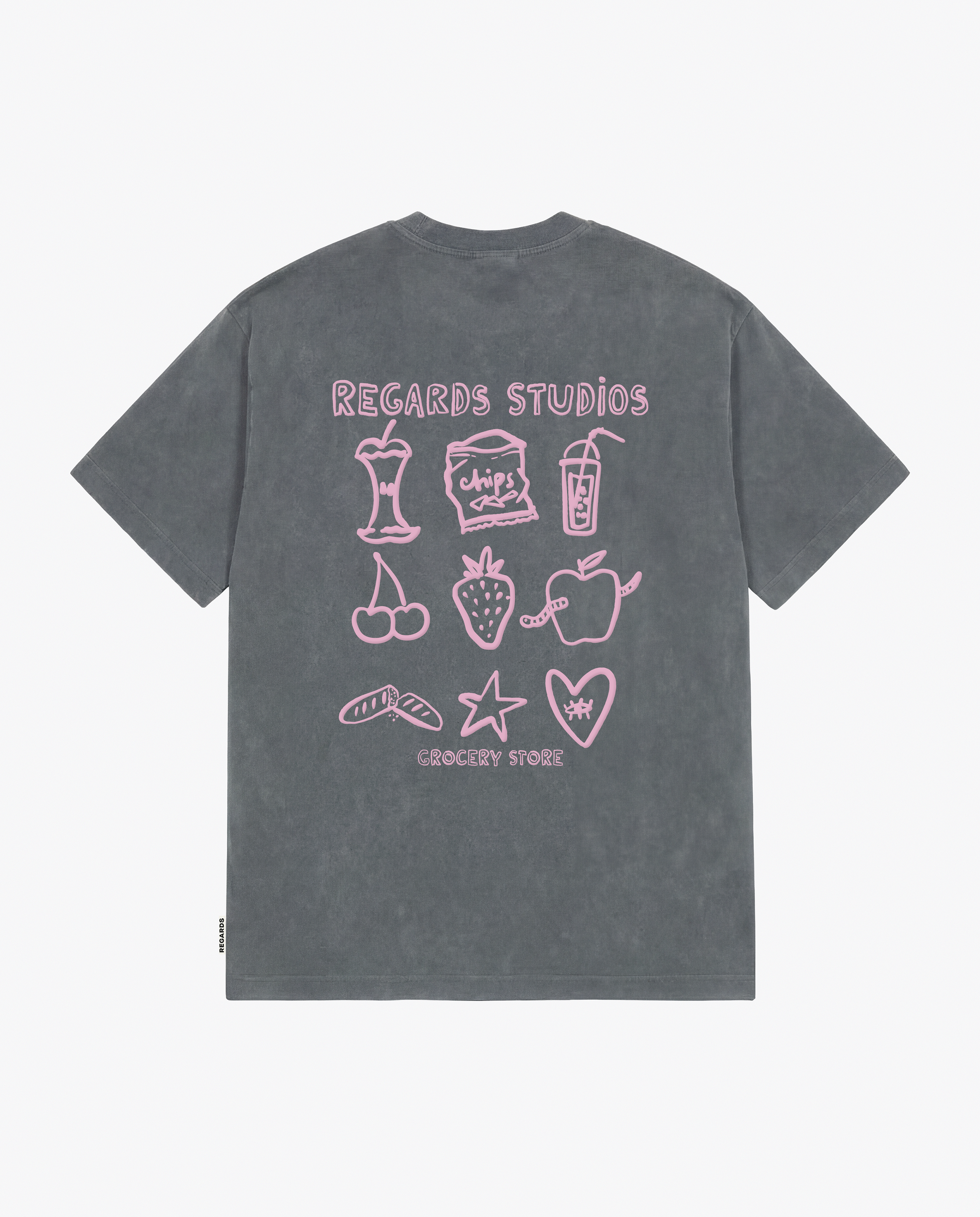 GROCES TEE - GREY WASHED