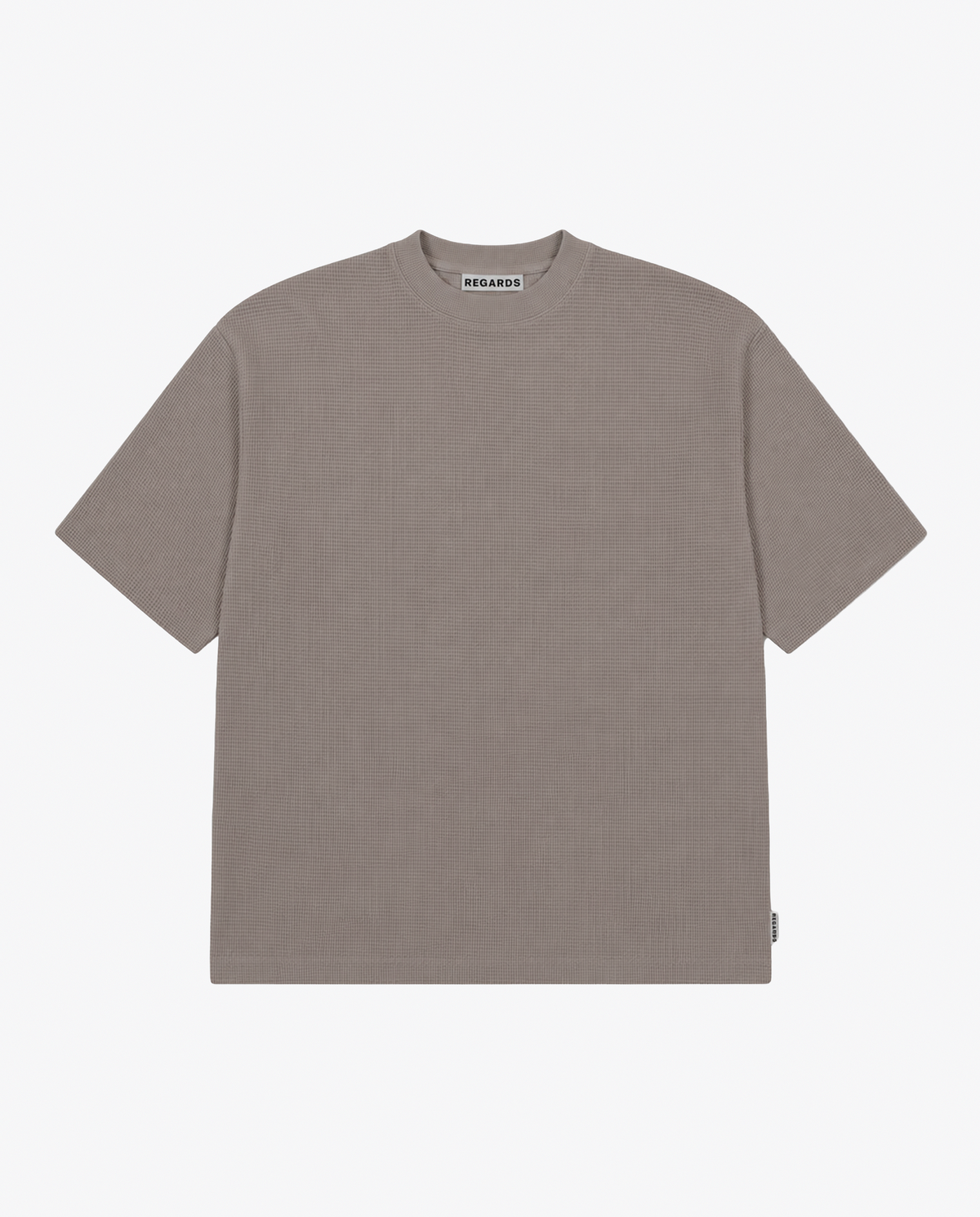 WAFFLE OVERSIZE TEE - TAUPE
