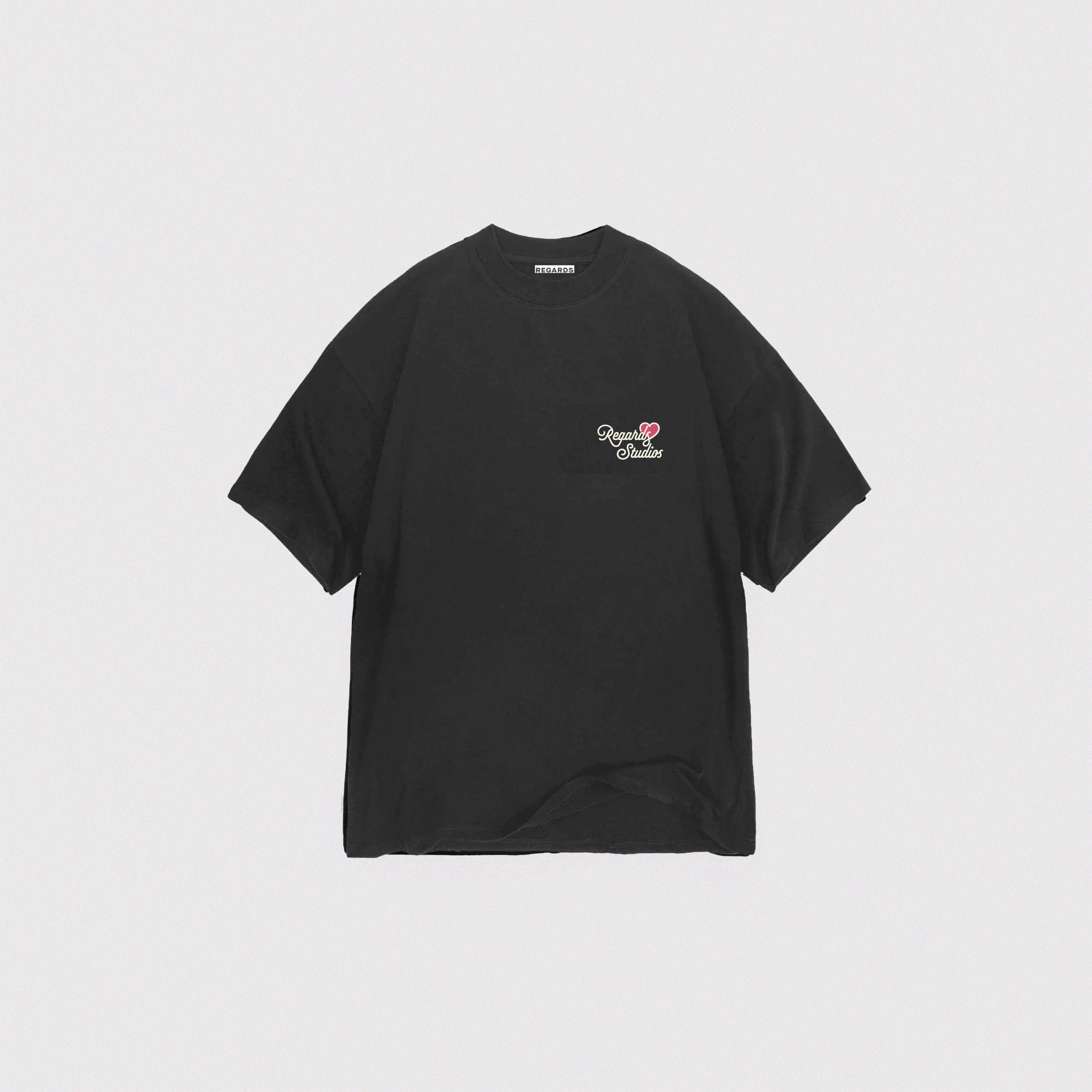 HEART ICON TEE II - BLACK WASHED