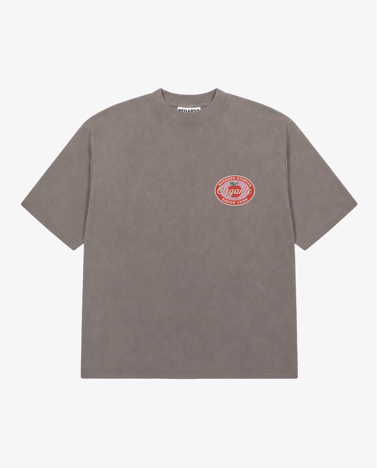 LOGO STICKER TEE - TAUPE WASHED