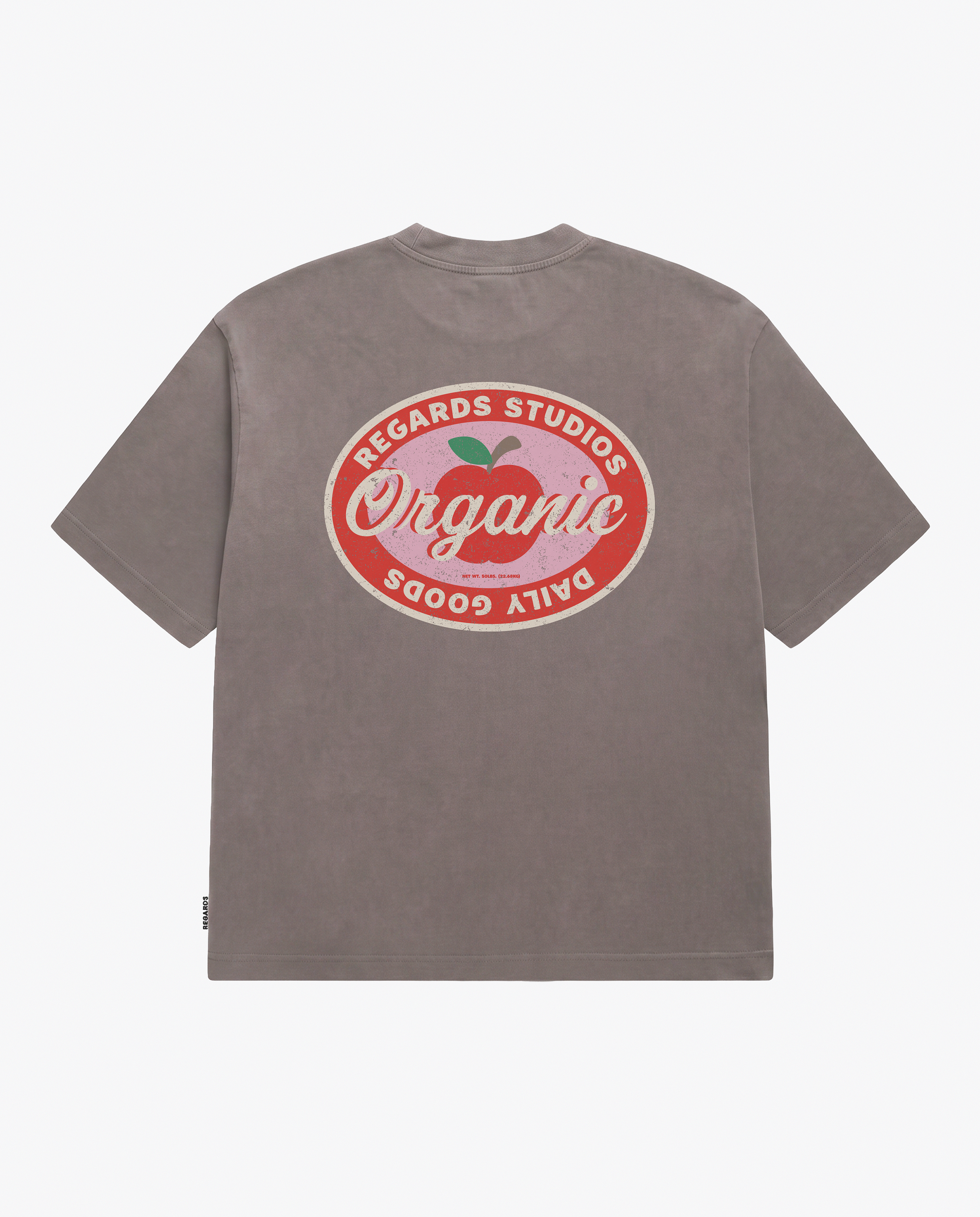 LOGO STICKER TEE - TAUPE WASHED