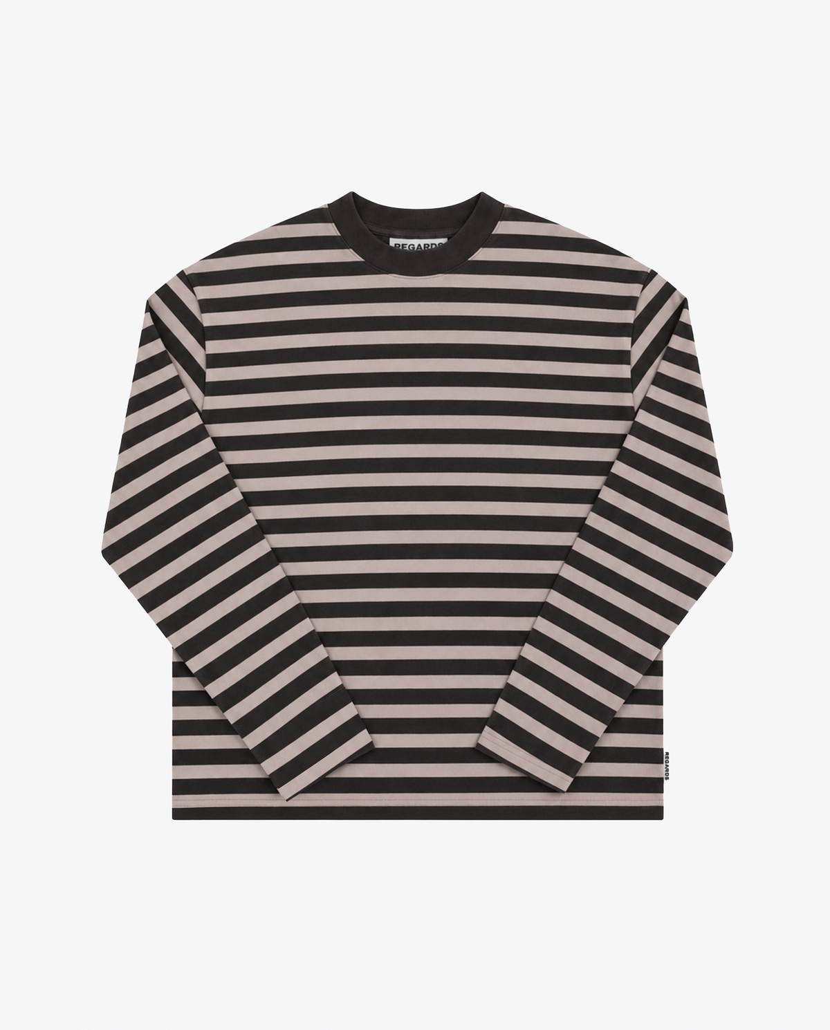 STRIPED OVERSIZE LONGSLEEVE - ESPRESSO/TAUPE
