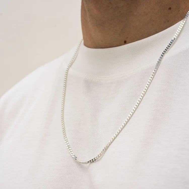 CURB CHAIN NECKLACE 3,3MM - SILVER