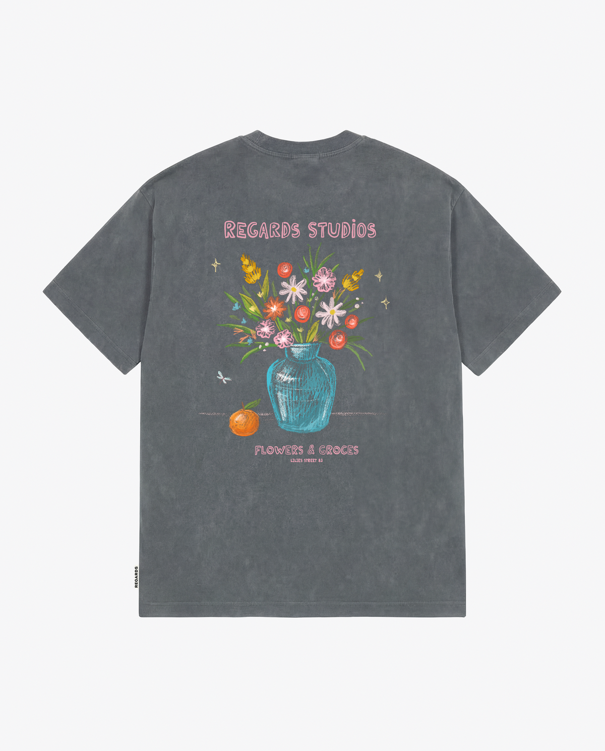 CHALK BOUQUET TEE - GREY WASHED
