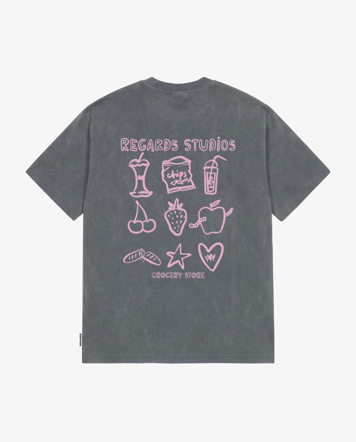 GROCES TEE - GREY WASHED