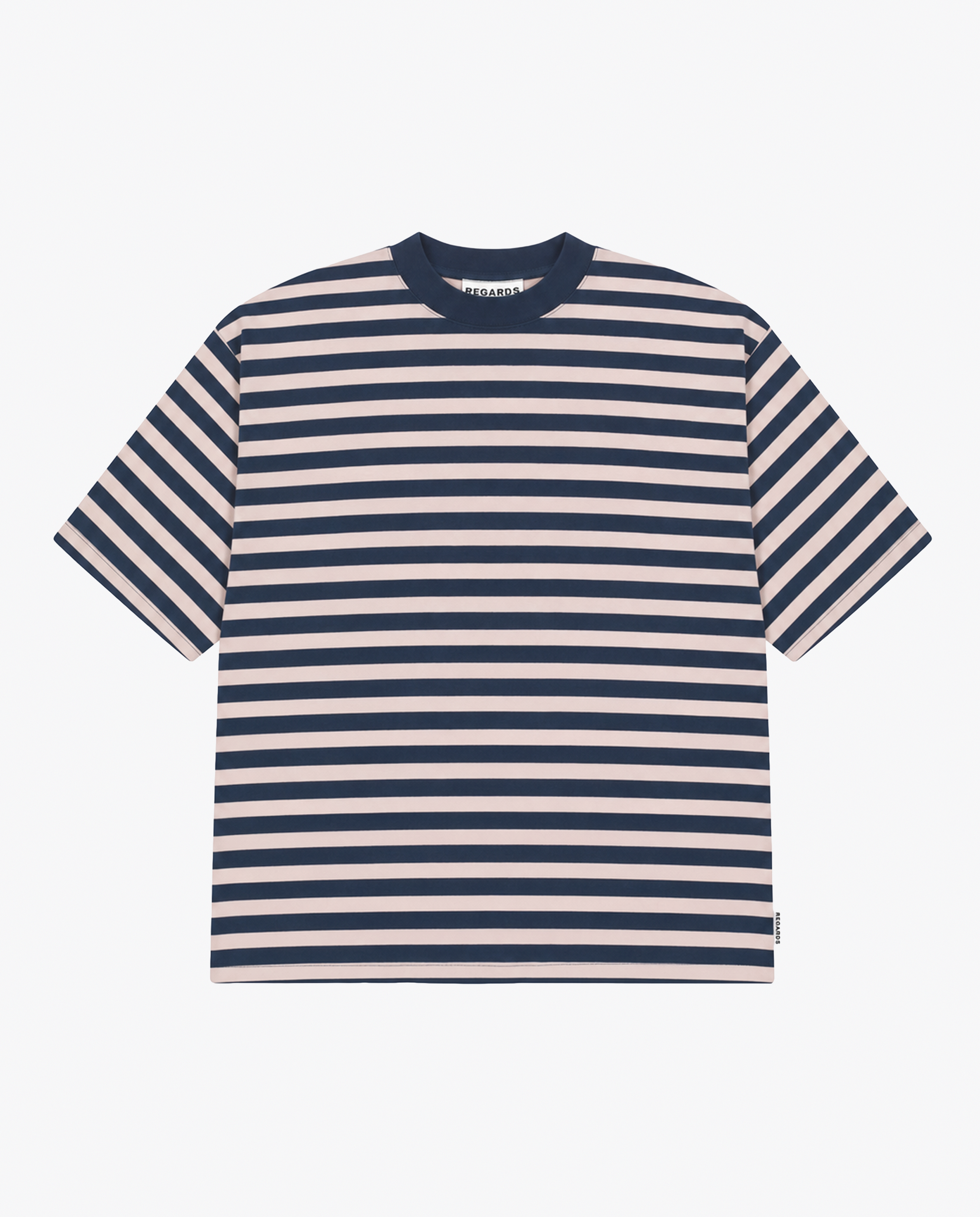 STRIPED OVERSIZE TEE - NAVY/LIGHT ROSE