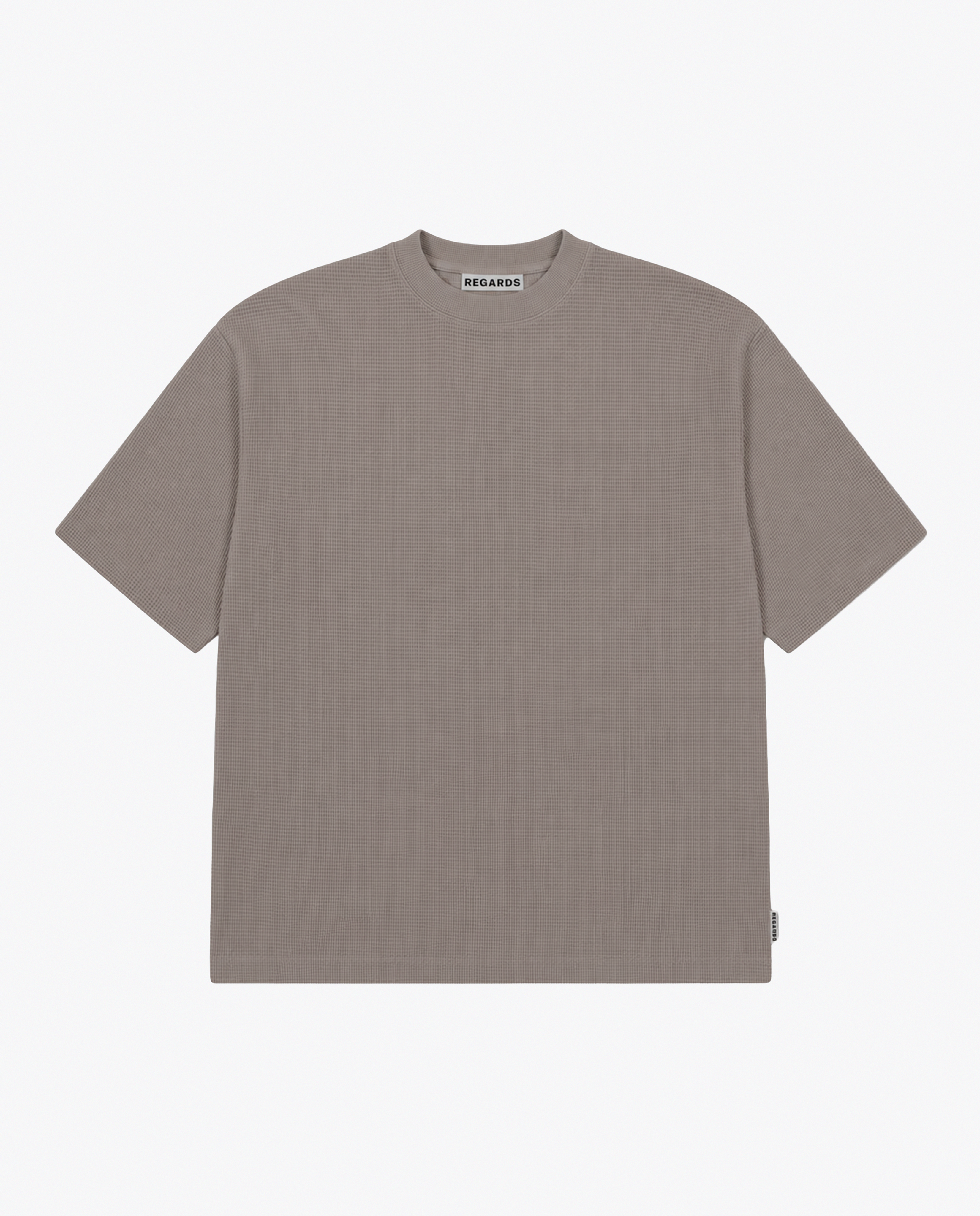 WAFFLE OVERSIZE TEE - TAUPE