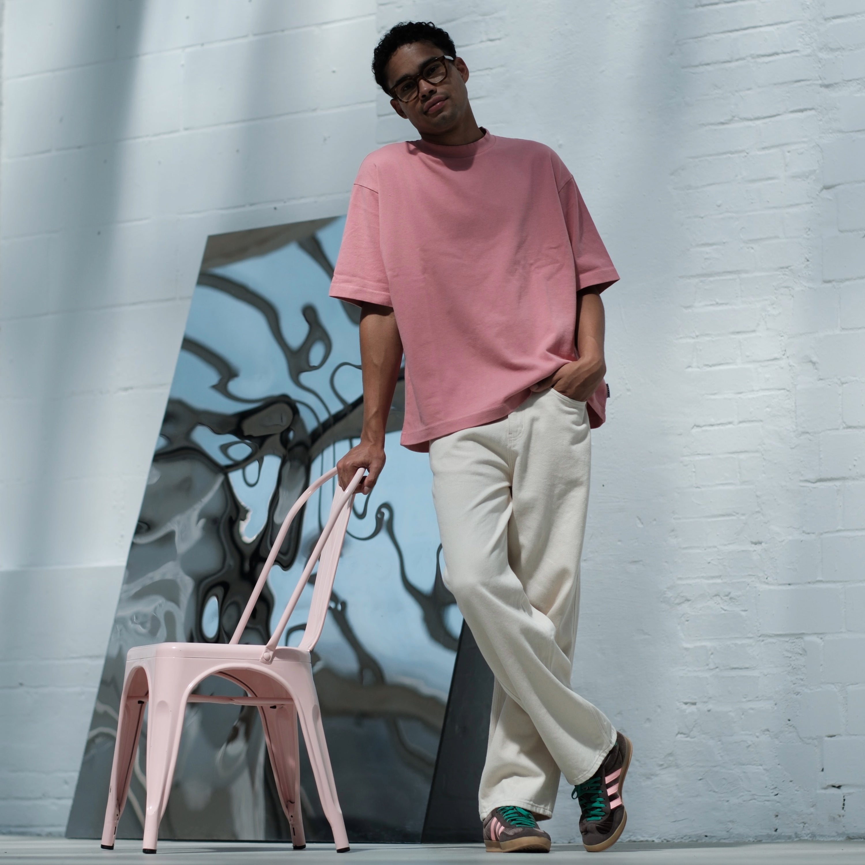 HEAVY OVERSIZE TEE - FADED PINK