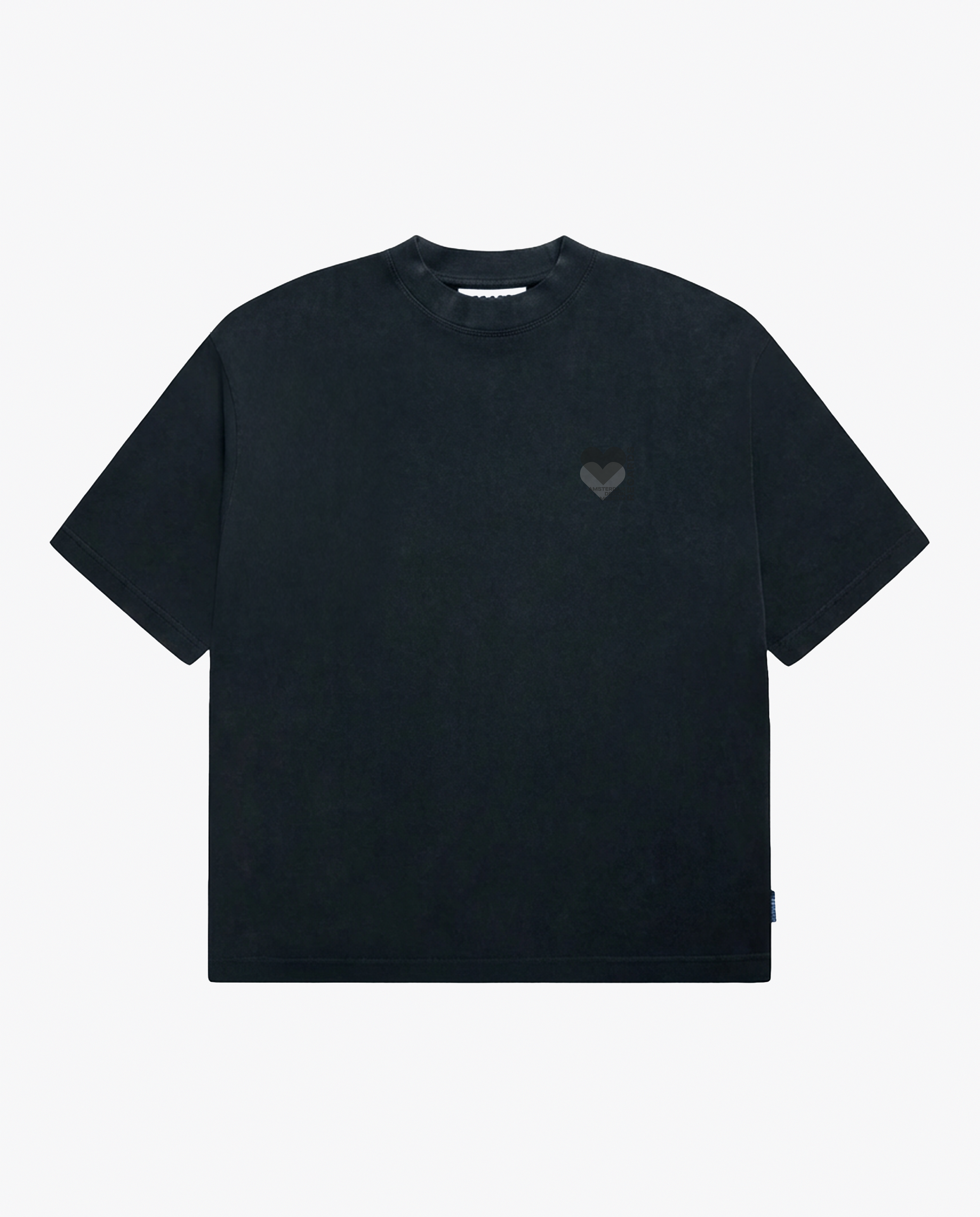 MUSEUM HEART TEE - BLACK WASHED