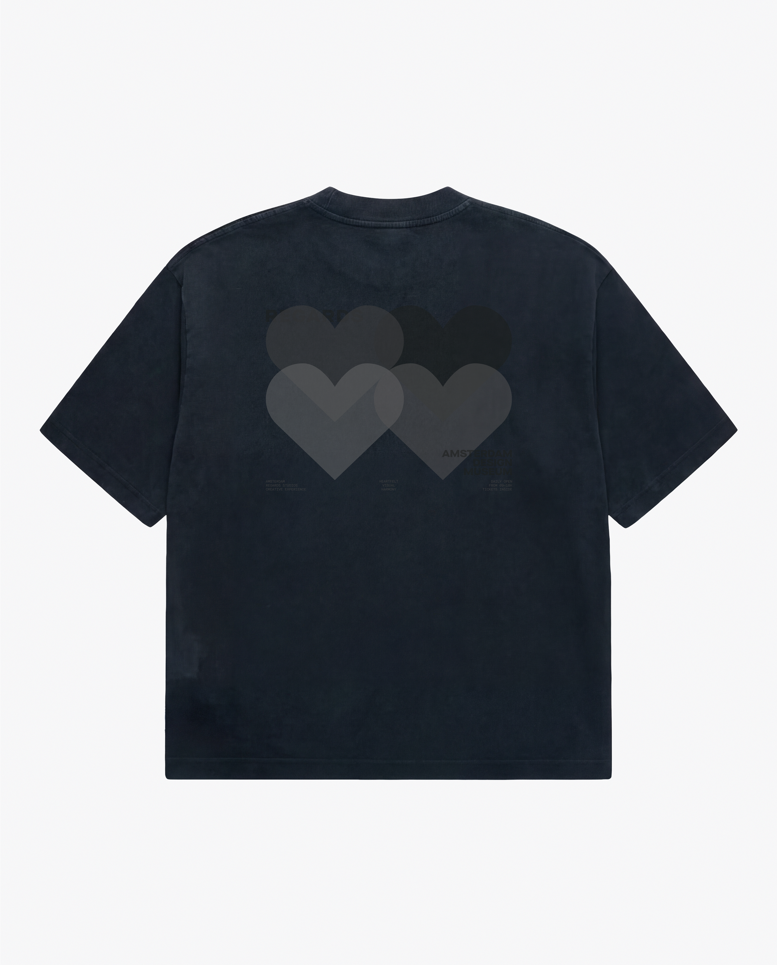 MUSEUM HEART TEE - BLACK WASHED