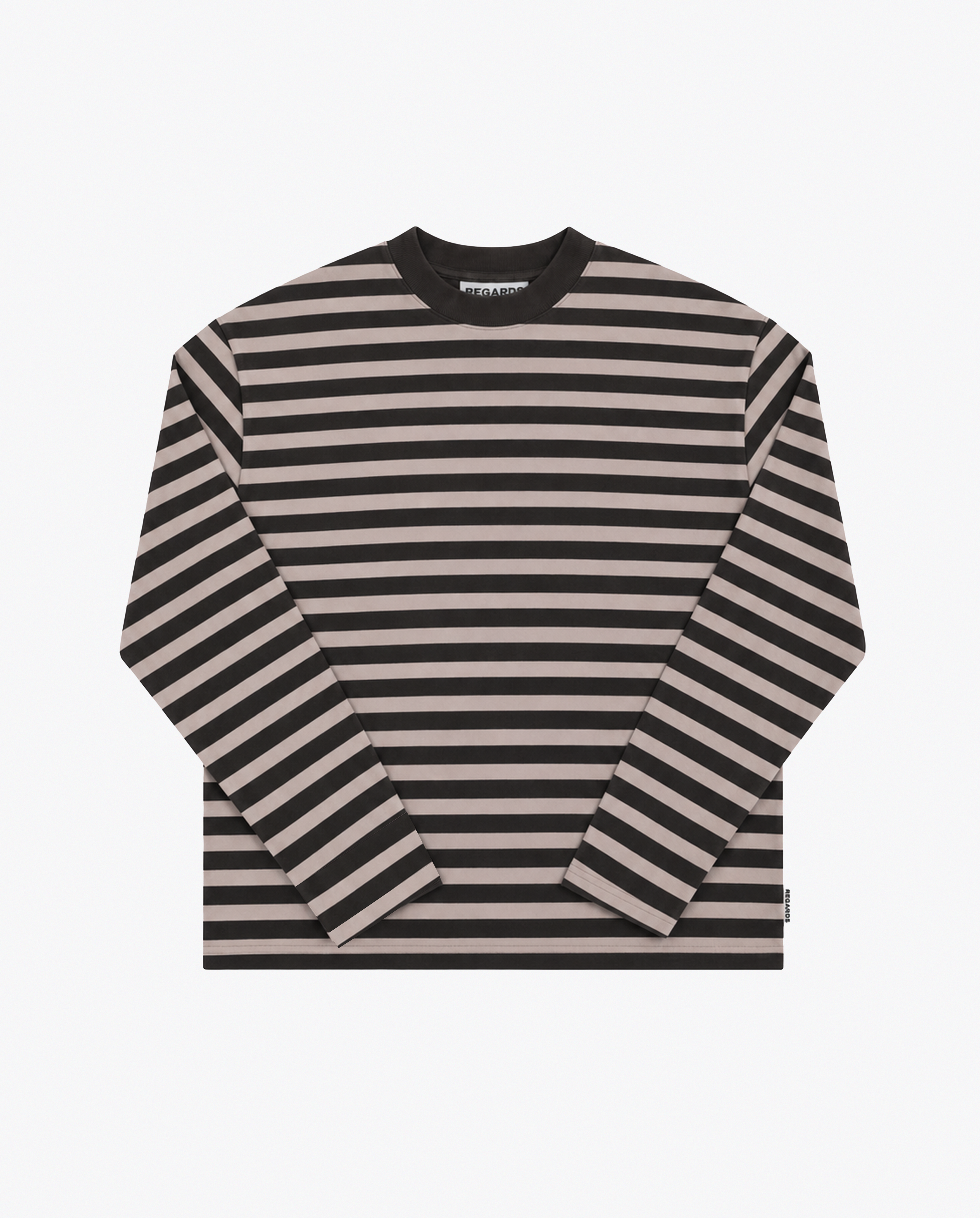 STRIPED OVERSIZE LONGSLEEVE - ESPRESSO/TAUPE