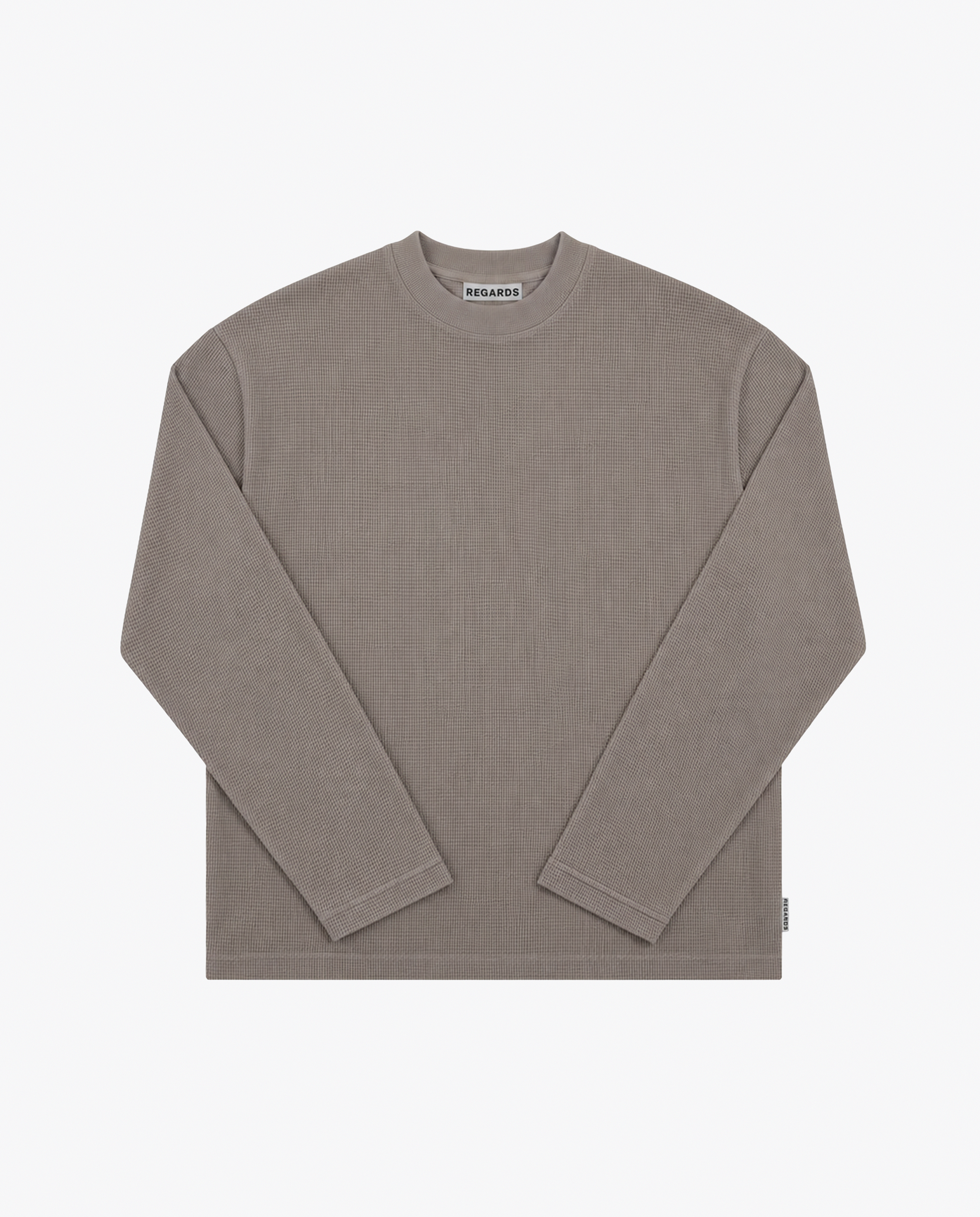WAFFLE OVERSIZE LONGSLEEVE - TAUPE