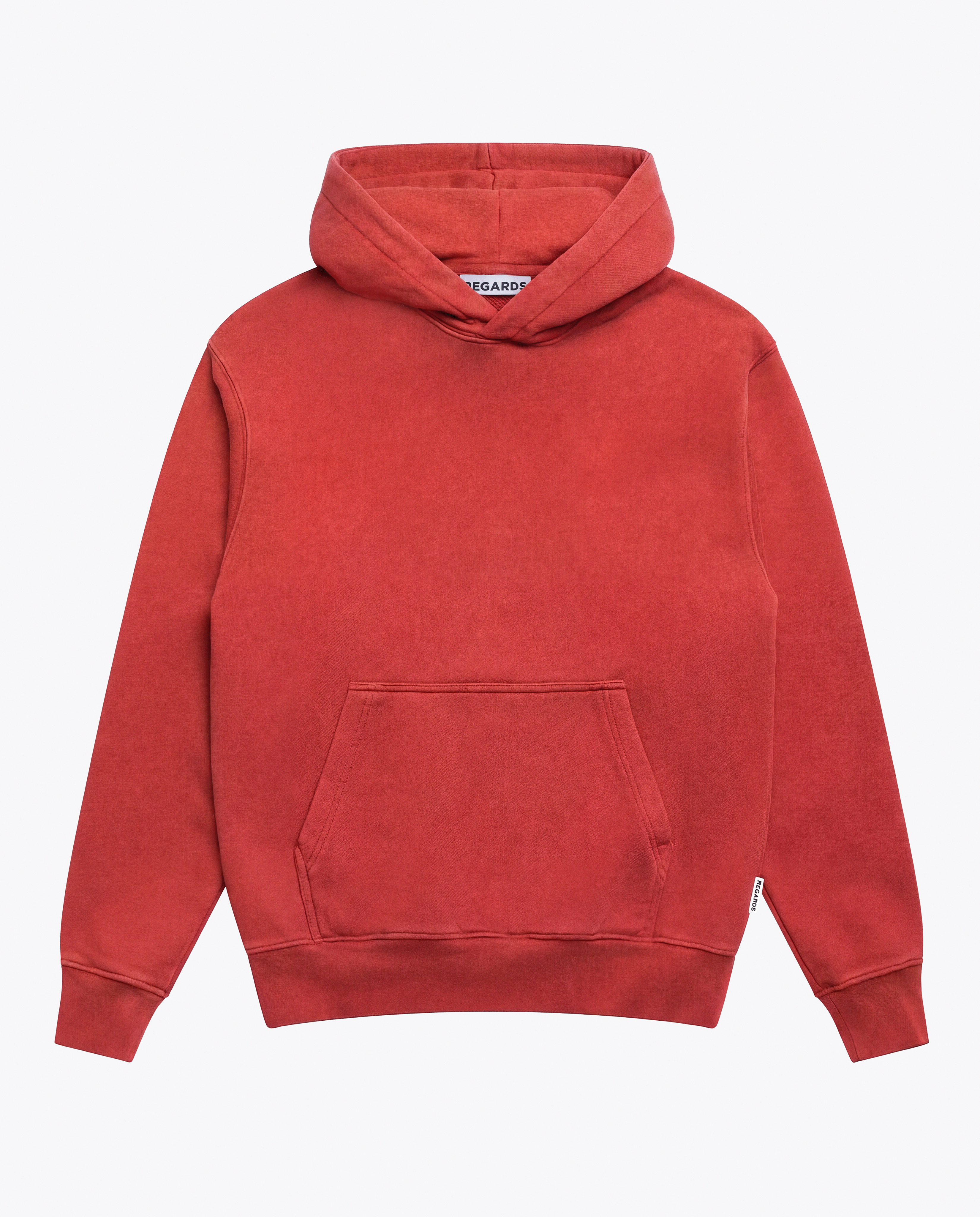 RELAXED LOOPBACK HOODIE - RED WASHED