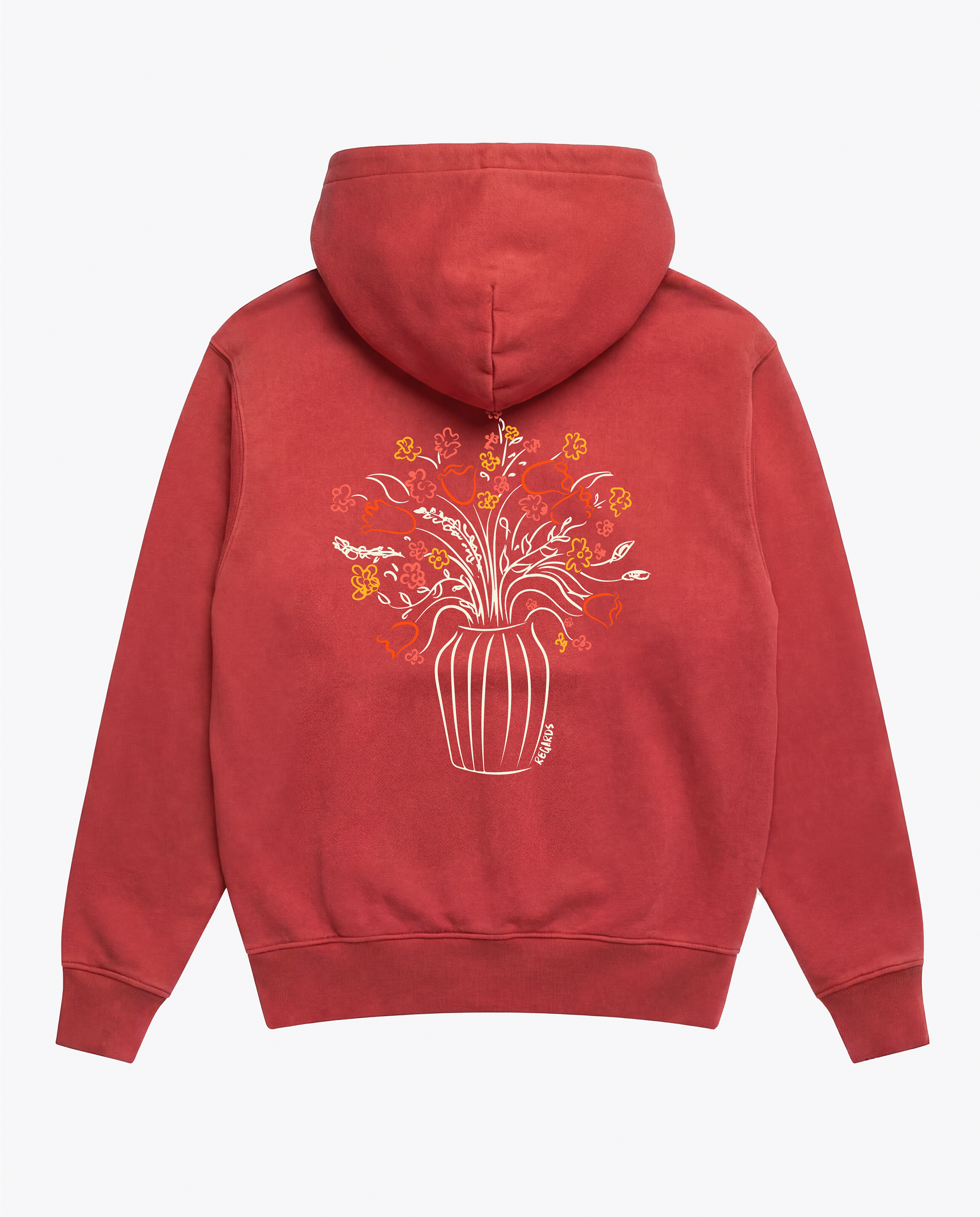 BOUQUET HOODIE - RED WASHED